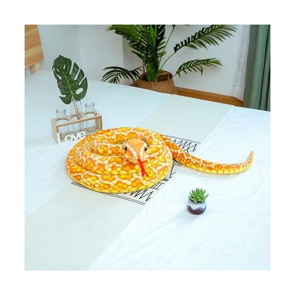 LfrAnk Serpent Peluche Jouet Géant Python Cobra Peluche Animal Serpent Peluche Jouet Amis Halloween Cadeaux 300CM 3