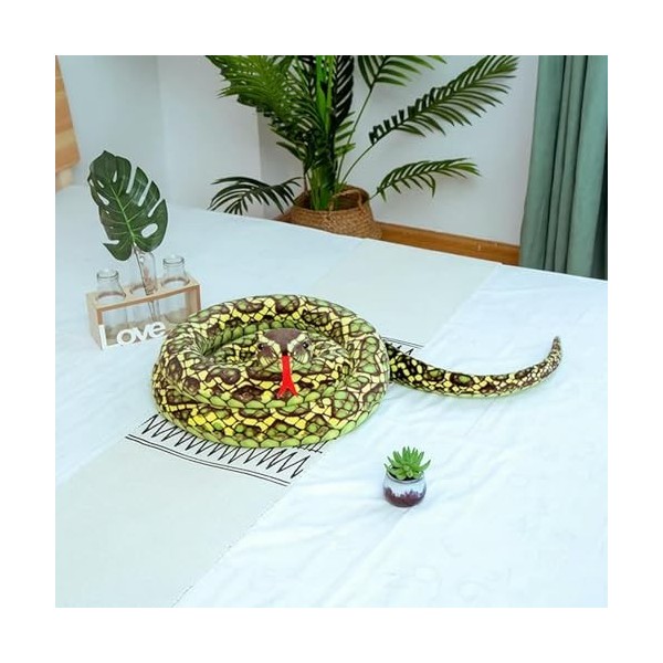 LfrAnk Serpent Peluche Jouet Géant Python Cobra Peluche Animal Serpent Peluche Jouet Amis Halloween Cadeaux 300CM 3