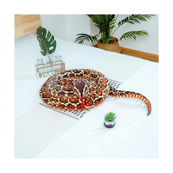 LfrAnk Serpent Peluche Jouet Géant Python Cobra Peluche Animal Serpent Peluche Jouet Amis Halloween Cadeaux 300CM 3
