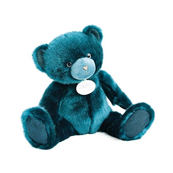 Doudou et Compagnie - Ours En Peluche Paillettes - 37cm - Bleu Canard- Ours Collection - DC3591