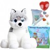 Husky Dog – Peluche douce – 40 cm – Kit de fabrication dours en peluche avec enregistreur vocal – Sans couture