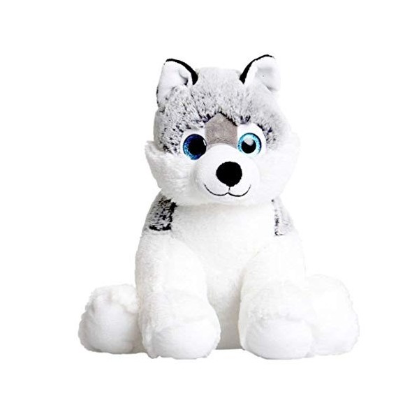 Husky Dog – Peluche douce – 40 cm – Kit de fabrication dours en peluche avec enregistreur vocal – Sans couture