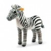 Steiff- National Geographic Zoelle Grant-Zebra-18 cm-Doudou pour Enfant-Lavable-Debout-Noir/Blanc, 024429