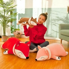 EacTEL Fox Doll Peluche Lapin Renard Peluche Jouet Fille Cadeau Décoration De Chambre Cadeau De Noël pour Enfants 60cm 1