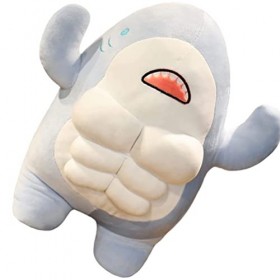 Toddmomy Peluche Requin 1 Pièces Mignon 3D Muscle Requin en Peluche Poupées Danimaux De Requin en Peluche Douce Kawaii Requin