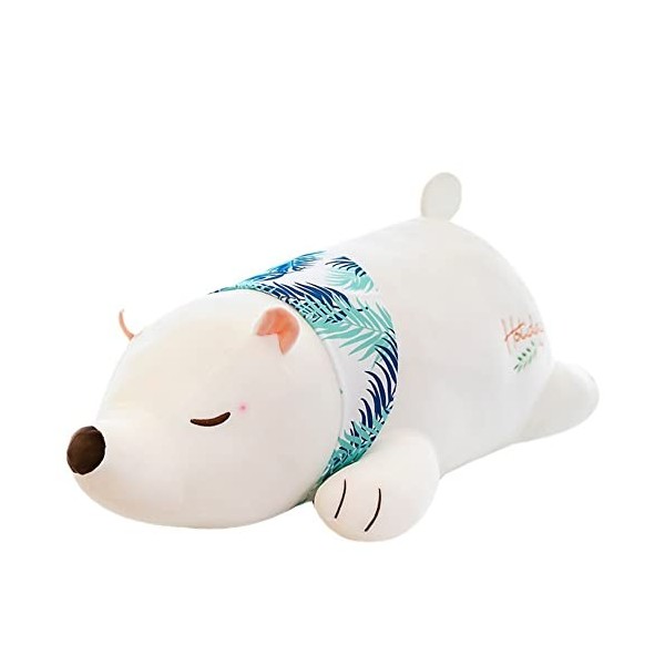 ISAKEN Jouet en Peluche de Ours Polaire, Animaux Ours Polaire en Peluche Poupée Coussin en Peluche Oreiller de Ours Polaire e