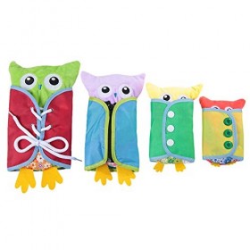 Garosa 4pcs bébé Jouets Hibou Pansement enseignement Jouet drôle Maternelle Outil de Lecture Livre Outil en Peluche Apprendre