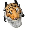 HANDKEI Tête de tigre sac à dos en peluche enfants sac à dos animal sac à dos adulte en peluche animal Tête de panda 