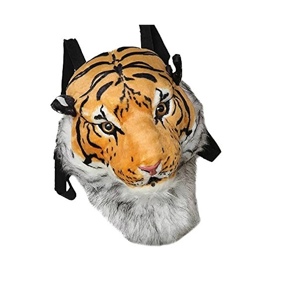 HANDKEI Tête de tigre sac à dos en peluche enfants sac à dos animal sac à dos adulte en peluche animal Tête de panda 