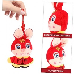 Totority 8 Pcs Lapin Poupée Chanceux Lapin en Peluche Lapin Figurine Jouet Année Chinoise du Lapin Poupée Feng Shui Ornements