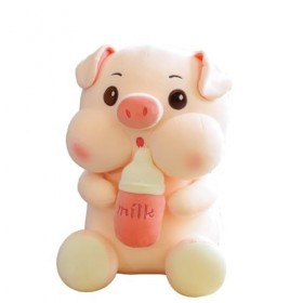 VOTIVA Jouets en Peluche Bouteille de guérison Cochon Mignon et Adorable, Grande poupée Cochon en Peluche, Jouet à Serrage de