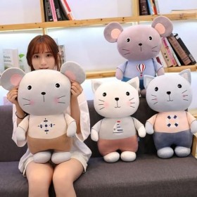 NOpinz Mignon Chat Peluche Jouet en Peluche Dessin Animé Animal Souris en Peluche Poupée De Décoration À La Maison Jouets Enf