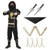 AOOWU Party Vêtements Ninja pour enfants, Déguisement Ninja pour Enfants, Vêtements Ninja Dress up Cosplay et Accessoires Hal