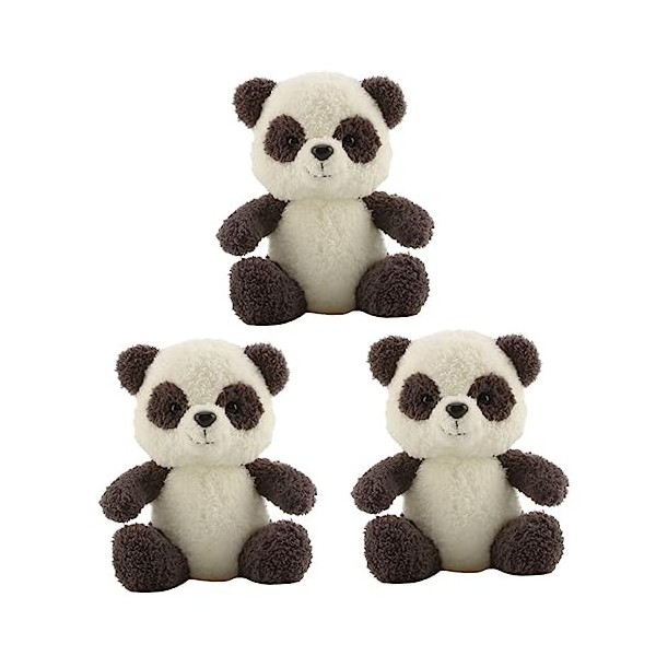 Toyvian 3 Pièces Poupée en Peluche Panda Jouets De Poupée en Peluche Jouet De Poupée en Peluche Jouet De Poupée De Dessin Ani