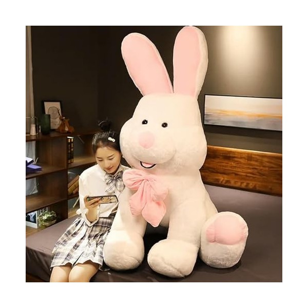 EacTEL Lapin Peluche Jouet Peluche Mignon Lapin Couchage Oreiller Fille Kawaii Lapin Oreiller Cadeau D’Anniversaire Cadeau De