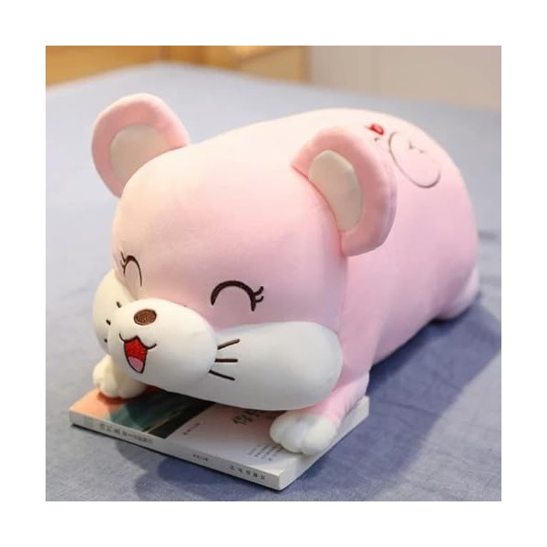 EacTEL Hamster Oreiller Peluche Jouet Cochon Souris Peluche Mignon Kawaii poupée Enfants Fille Cadeau canapé décoration 50cm 