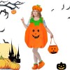 GothicBride Costume de citrouille dHalloween 4 pièces pour enfants - Cosplay avec haut de citrouille - Chapeaux - Sac à bonb