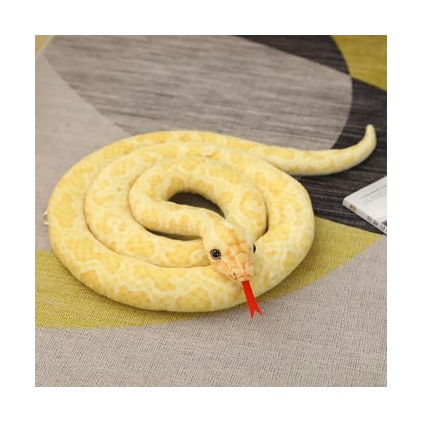 Jouet en Peluche Serpent géant Python doré Peluche Serpent Jouet en Peluche Enfants garçon Cadeau décoration Anniversaire Cad