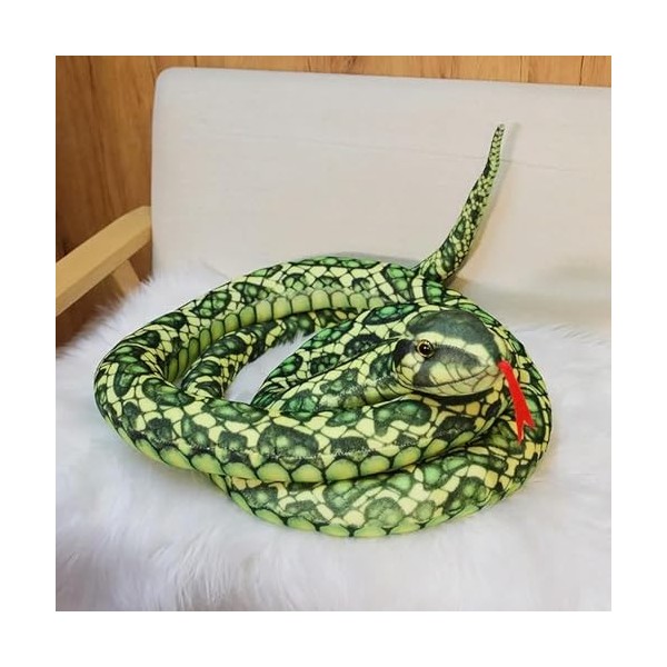 Jouet en Peluche Serpent géant Python doré Peluche Serpent Jouet en Peluche Enfants garçon Cadeau décoration Anniversaire Cad