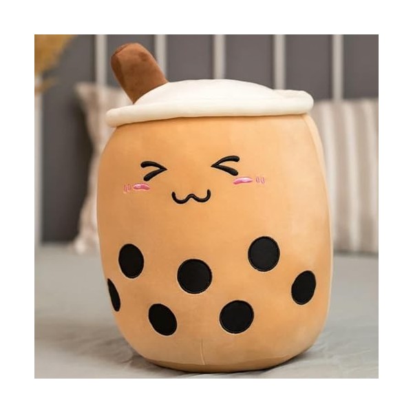 NOpinz Mignon Bulle Fruit Thé Peluche Jouet en Peluche Fraise Aromatisée Lait Thé Tasse Poupée Coussin Cadeau D’Anniversaire 