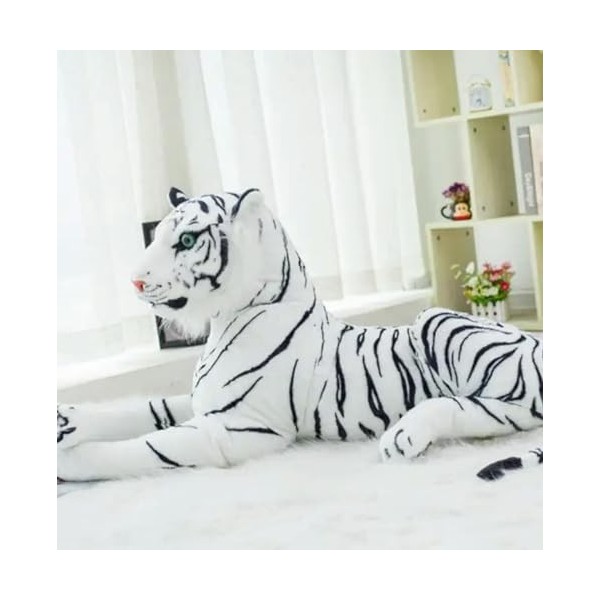Énorme Peluche Peluche Animal Tigre Blanc Jaguar poupée Enfants Cadeau d’Anniversaire Cadeau de Noël 75cm 3