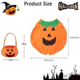 OUOQI Costume de Citrouille,Costume dHalloween pour Enfant,Costume de Citrouille avec Chapeau et sac à Bonbons,Costume Citro