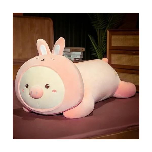 NOpinz Cochon Créatif Long Oreiller Mignon Dinosaure Ours Lapin Husky Peluche Jouet Enfants Poupée Cadeau D’Anniversaire Cade