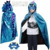 VICTERR Cape Dinosaure Déguisement Halloween,Cape Masque Halloween,Cape a Capuche Carnaval,Cosplay Costume Dinosaure,costume 