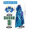 VICTERR Cape Dinosaure Déguisement Halloween,Cape Masque Halloween,Cape a Capuche Carnaval,Cosplay Costume Dinosaure,costume 