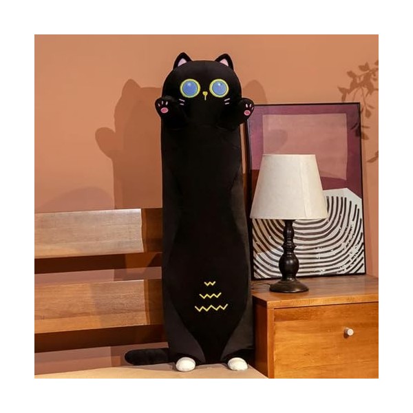 Mignon Doux Long Chat Oreiller en Peluche Jouet en Peluche Bureau Sieste Oreiller Lit Sommeil Oreiller Décoration À La Maison