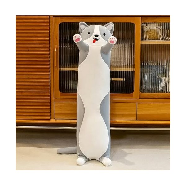 Mignon Doux Long Chat Oreiller en Peluche Jouet en Peluche Bureau Sieste Oreiller Lit Sommeil Oreiller Décoration À La Maison