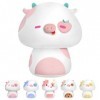 Mewaii 36CM Peluche Oreiller Kawaii Vache Pêche de Jouets Forme de Champignon Doux et Confortable Coussins en Peluche - Idéal