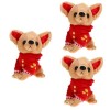 ibasenice 3 Pièces Figurines pour Enfants Jouet Chiot Chien en Peluche Poupée en Peluche Jouet Pelucheux pour Chien Jouet pou