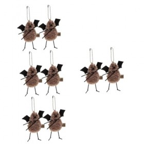 ibasenice 8 Pièces Pendentif De Sac Porte-clés Boules De Poils Pelucheux Porte-clés à Breloque Peluche Décor Suspendu en Pelu