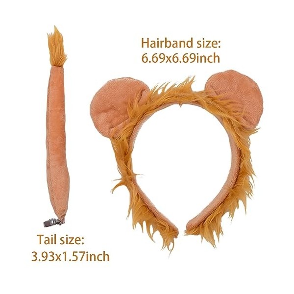 OCDSLYGB 2PCS Lion Hair Hoop Set Accessoires De Vêtements pour Animaux Décoration, Jeu De Rôle pour Enfants, Party Event Lion