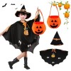 TOPZFL Déguisement Halloween Enfant,Cape de sorcière dHalloween,Sorcière Deguisement,Cape Halloween Deguisement Enfant Pour 