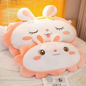 SaruEL Kawaii Peluche Lapin Oreiller Mignon Lapin en Peluche Oreiller Fille Chambre Décoration Doux Animal Coussin Anniversai