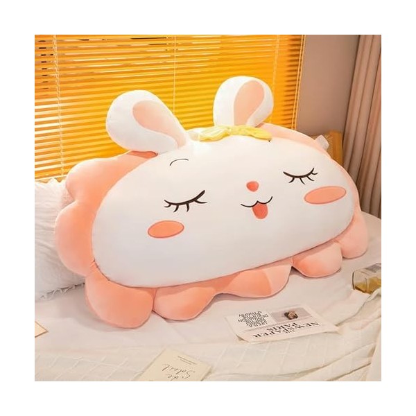 SaruEL Kawaii Peluche Lapin Oreiller Mignon Lapin en Peluche Oreiller Fille Chambre Décoration Doux Animal Coussin Anniversai