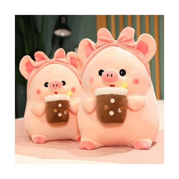 EacTEL Mignon Cochon Peluche Kawaii Cochon Peluche Poupée câlin Coussin Cadeau Saint Valentin Décoration de chambre de Noël 5