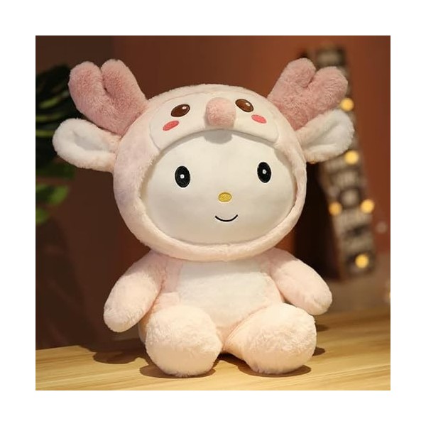 LfrAnk Mignon Cerf en Peluche Jouet en Peluche Animal Cerf Oreiller Bande Dessinée Elk Poupée Mignonne Fille Jouet Anniversai