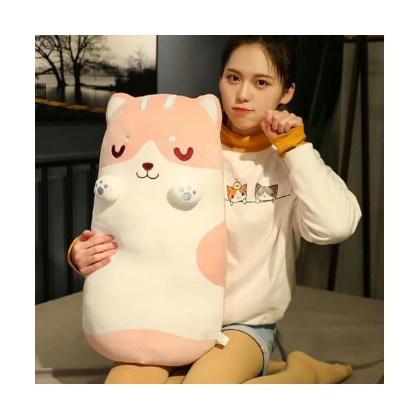 LfrAnk Peluche Jouet Animal Chien Mignon Shiba inu Sieste Oreiller Peluche Cadeau poupée Enfants Fille Anniversaire Cadeaux d