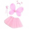 SOIMISS Costume de fée princesse tutu avec robe ailes baguette magique et bandeau Cadeau pour enfant Halloween Dress Up Party