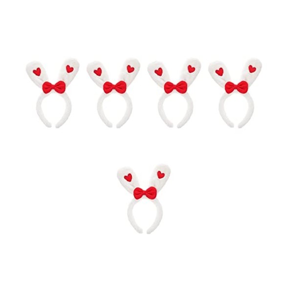 SAFIGLE Déguisement Adulte Oreilles De Lapin en Peluche Bandeau Coeur Rouge Lapin Costume De Lapin De Pâques Cosplay Cotillon