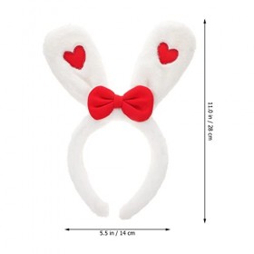 SAFIGLE Déguisement Adulte Oreilles De Lapin en Peluche Bandeau Coeur Rouge Lapin Costume De Lapin De Pâques Cosplay Cotillon