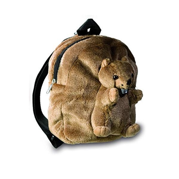 IMPEXIT Peluche Sac a Dos marmotte 24/24/9 cm