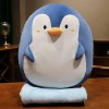Peluche Kawaii Requin Pingouin Phoque Oreiller avec Couverture Mignon Peluche Animal poupée Tapis Jouet Enfants Cadeau d’Anni