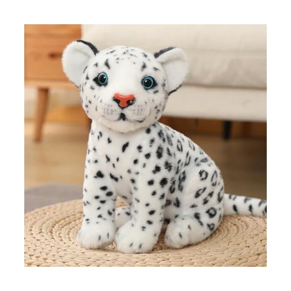Léopard des neiges Peluche Jouet Animal poupée Tigre Jouet Maison canapé décoration Enfants Anniversaire Cadeaux de Noël 32cm