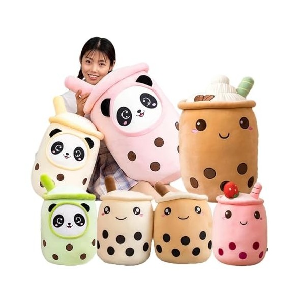 NOpinz Mignon Bulle Fruit Thé Peluche Jouet en Peluche Fraise Aromatisée Lait Thé Tasse Poupée Coussin Cadeau D’Anniversaire 