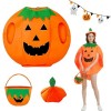 BGTLJKD Costume de Citrouille pour Adultes, Costumes de Citrouille dHalloween, Déguisement Halloween Citrouille avec Chapeau