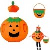 HZMJDHZM Citrouille Deguisement Halloween, Costume de Citrouille dHalloween, Ensemble Vêtement de Citrouille avce Chapeau Ci